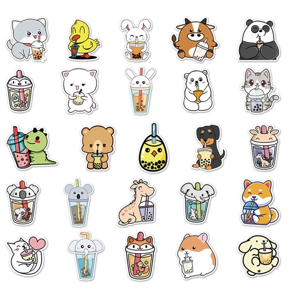 Boba Stickers 50 pcs per pack waterproof - Picture 6 of 8